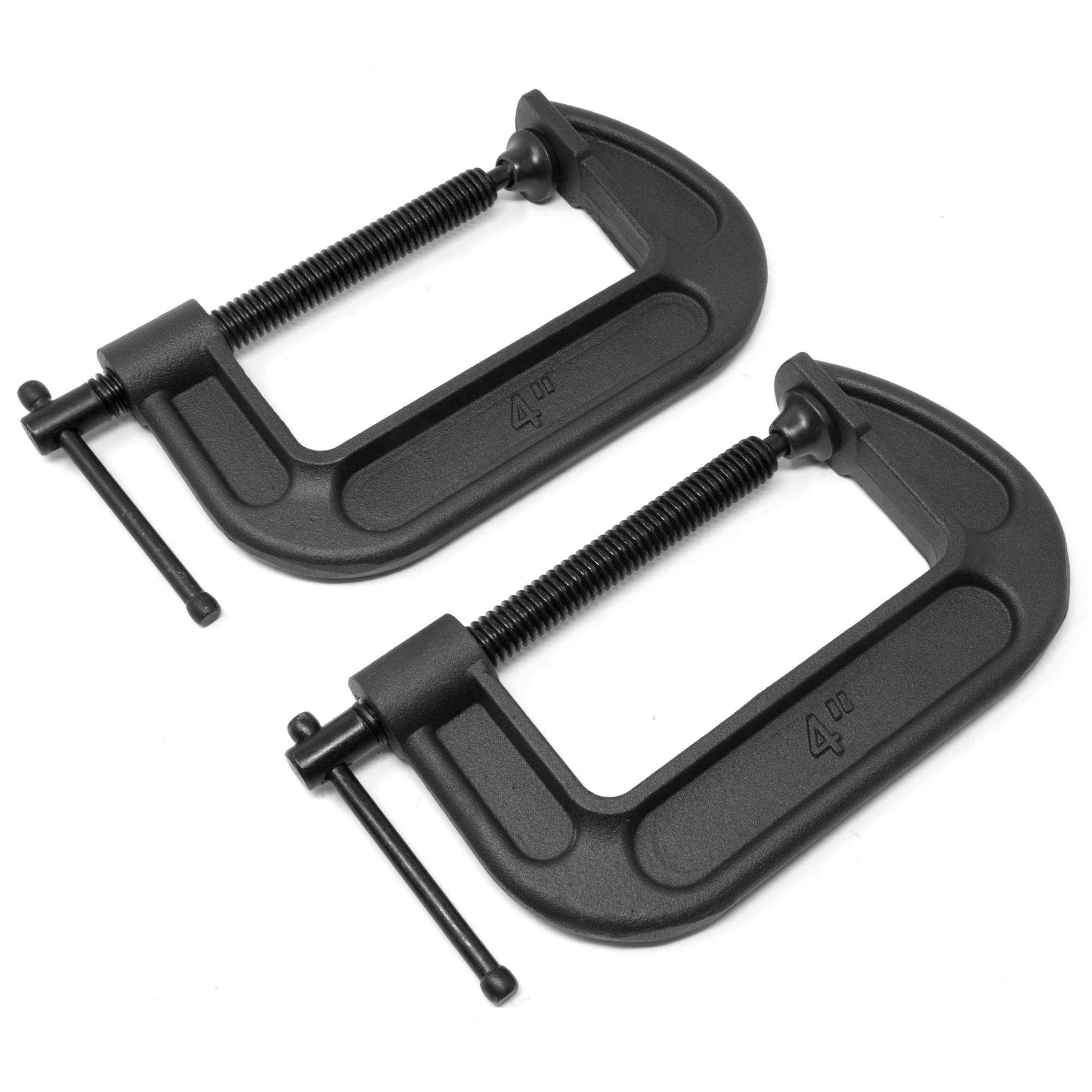 WEN C-Clamps - 4in. Jaw Opening, 2.2in. Throat, Cast Iron, 2 Pack, Model# CLC424